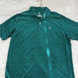 Rhoback Teal Micro-Pattern Polo